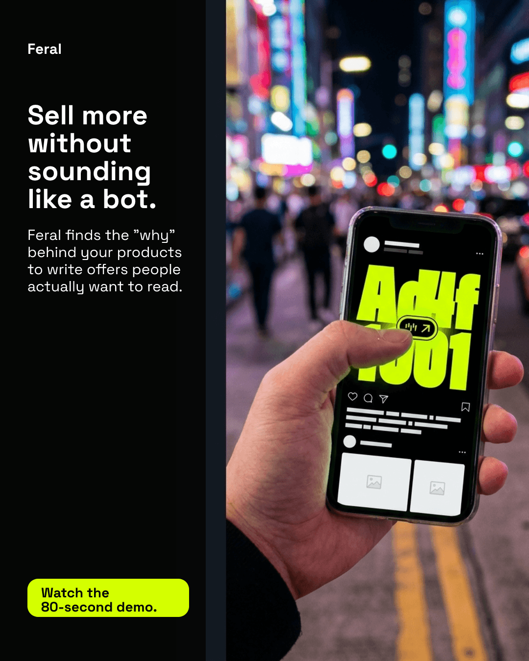 UGC mobile realism sample image for a social media ad.